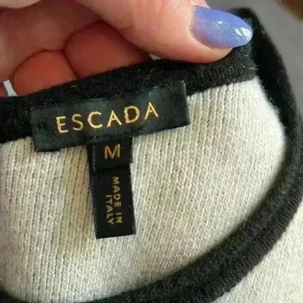 Escada black/white knit dress size M - Picture 5 of 8
